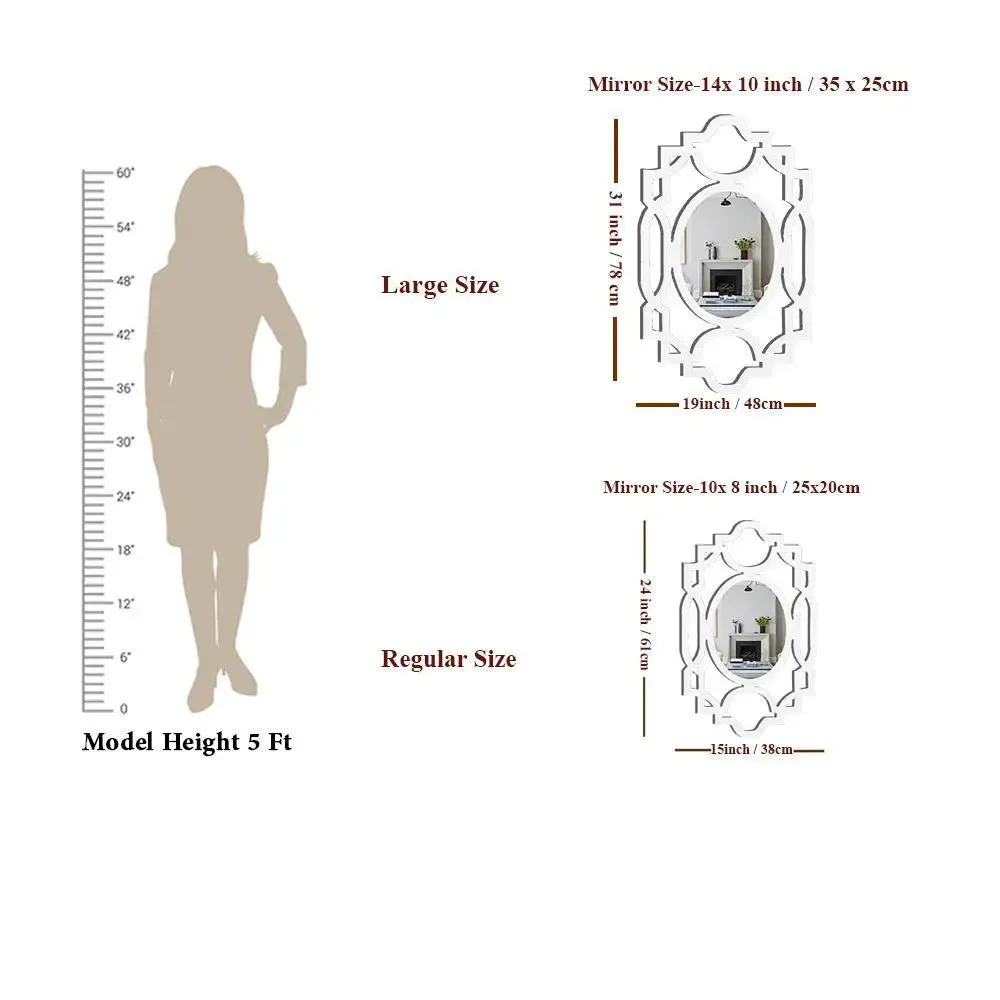 Modern Design Decorative Wooden Wall Mirror Regular ( 61CM X 38CM )