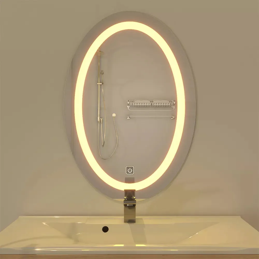 Modern Designed LED Oval Smart Touch Bathroom Mirror