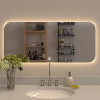 Modern Designed LED Rectangular Smart Touch Bathroom Mirror