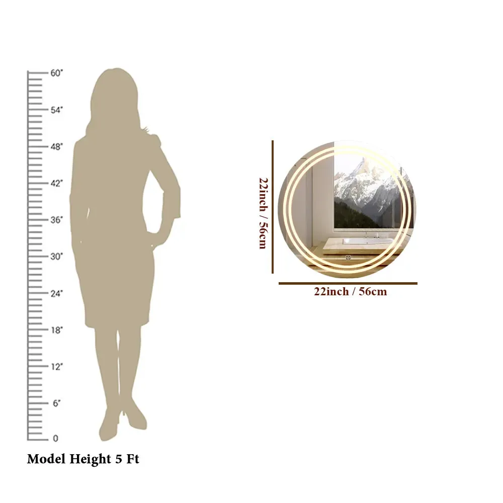 Modern Designed LED Round Smart Touch Bathroom Mirror