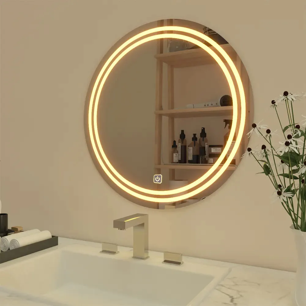 Modern Designed LED Round Smart Touch Bathroom Mirror