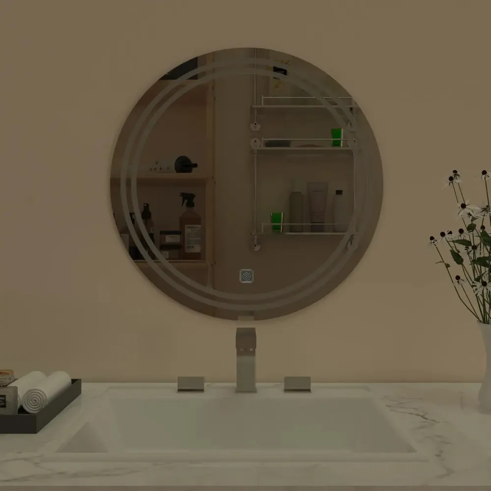 Modern Designed LED Round Smart Touch Bathroom Mirror