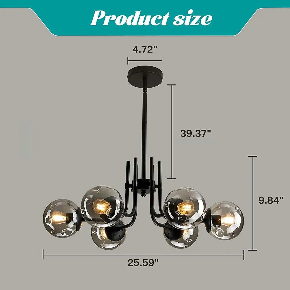 Modern Designer Metal Globe Chandelier