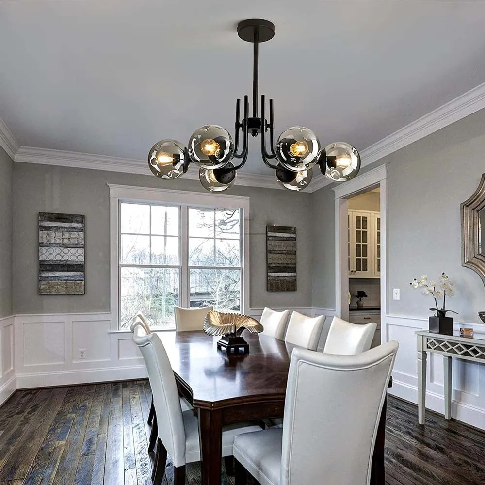 Modern Designer Metal Globe Chandelier