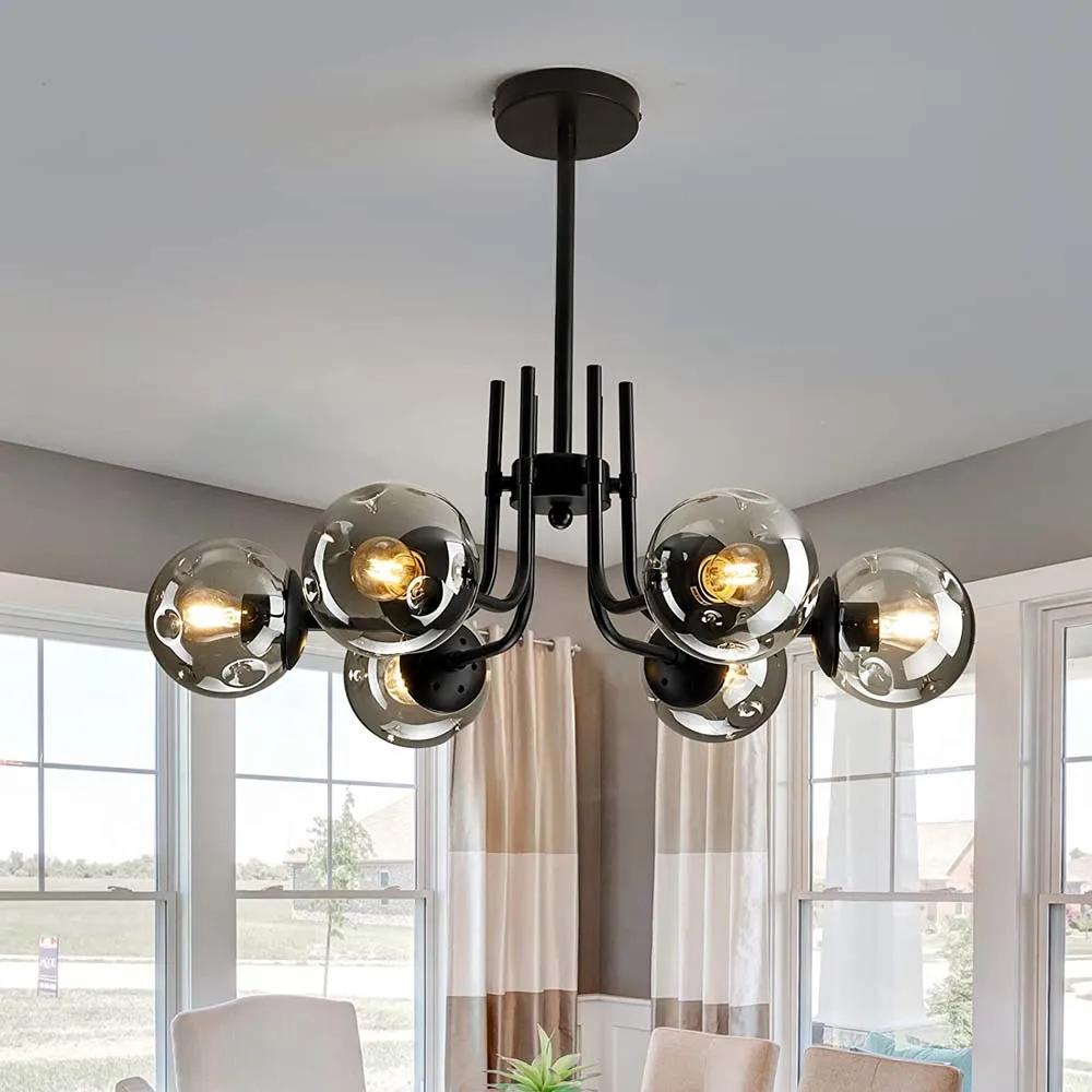 Modern Designer Metal Globe Chandelier