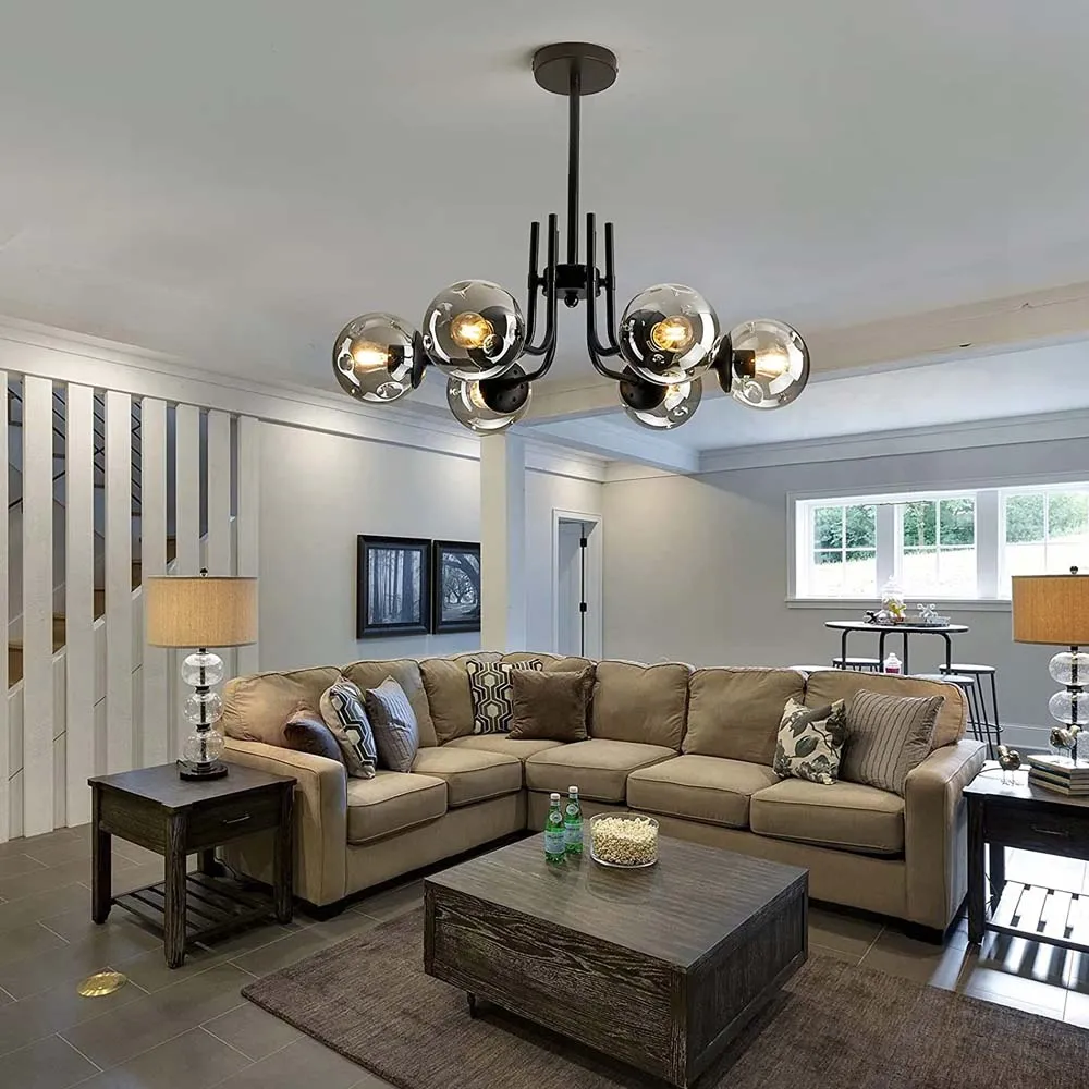 Modern Designer Metal Globe Chandelier