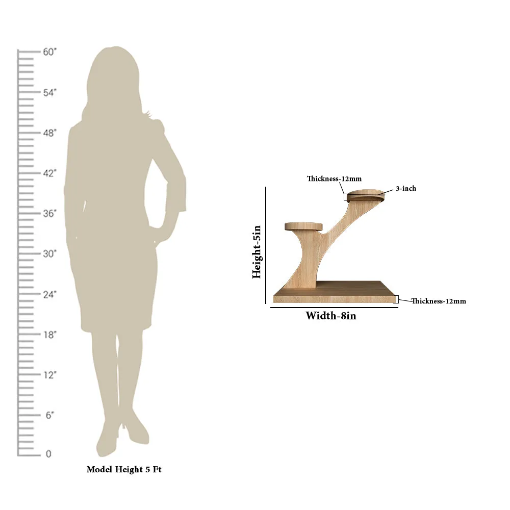 Modern Designer Oak Finish Pot Stand