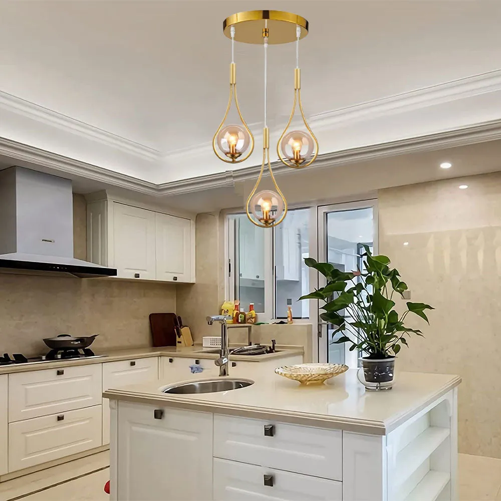 Modern Encircled Triplet Pendant Light Single Piece