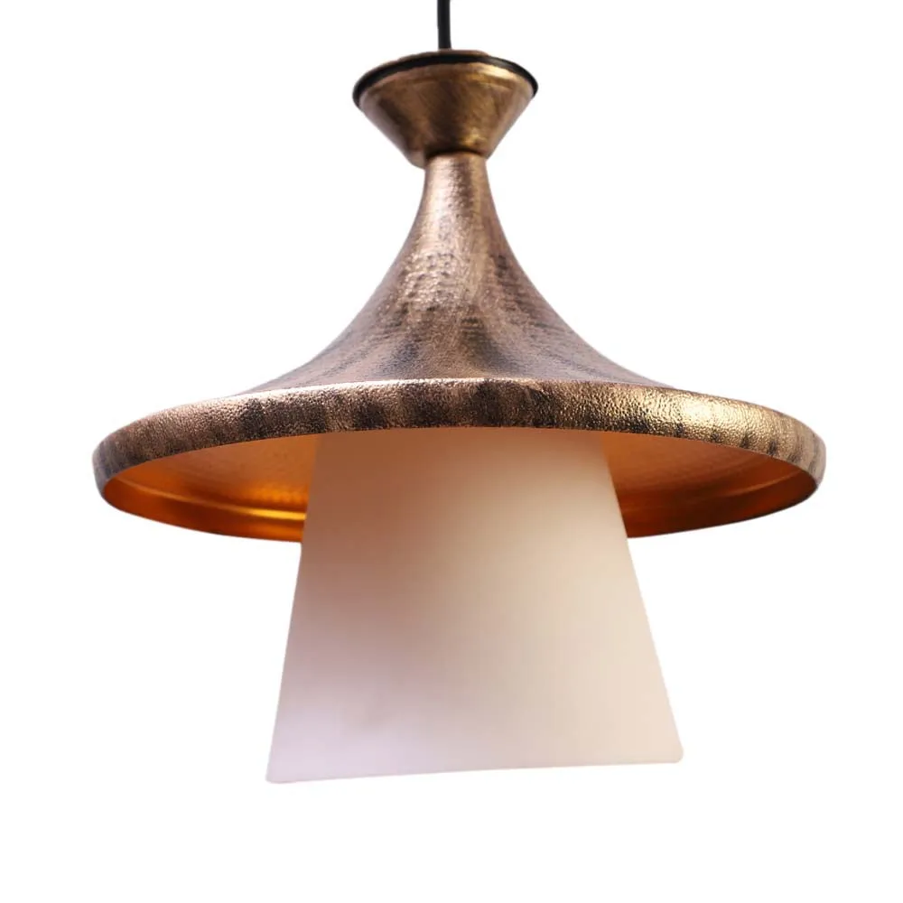 Modern Gold Brushed Shaded White Cluster Hanging Light