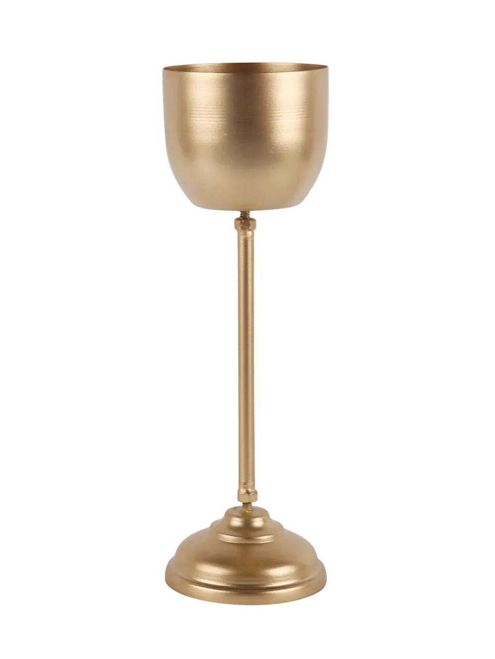 Modern Golden Finish Metallic Planters Set Of 3