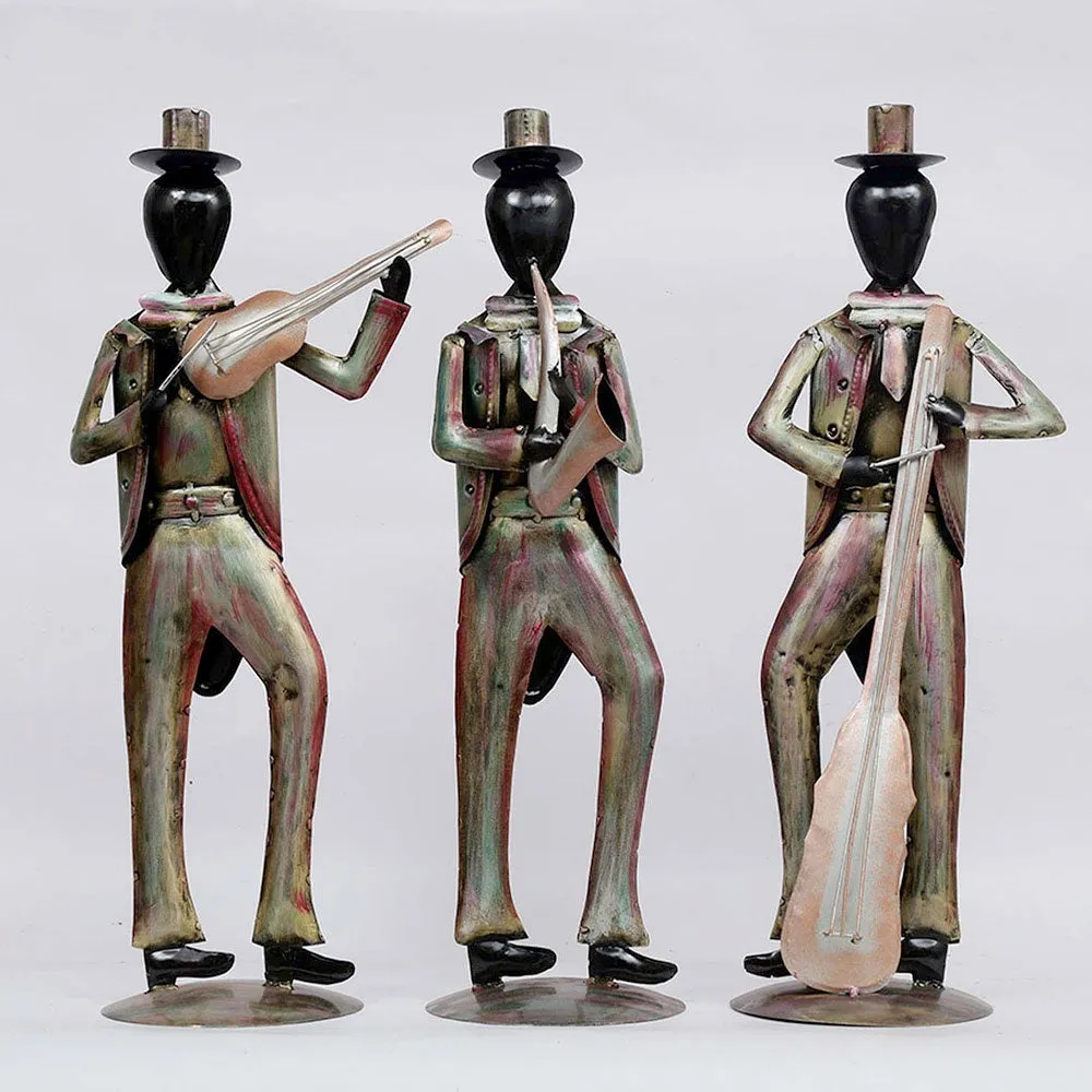 Modern Jazz Musicians Metal Human Figurines / Showpiece Set Of 3
