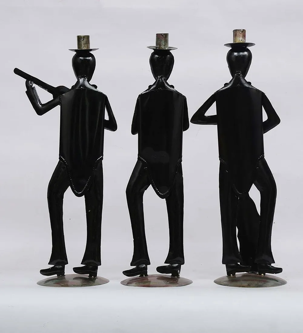Modern Jazz Musicians Metal Human Figurines / Showpiece Set Of 3