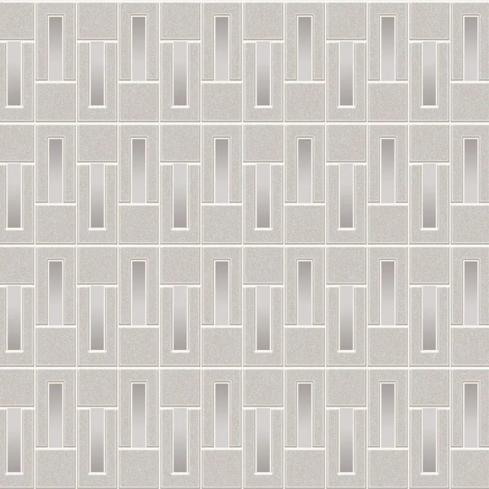 WallMantra Modern Metropolis Geometric Wallpaper Silver