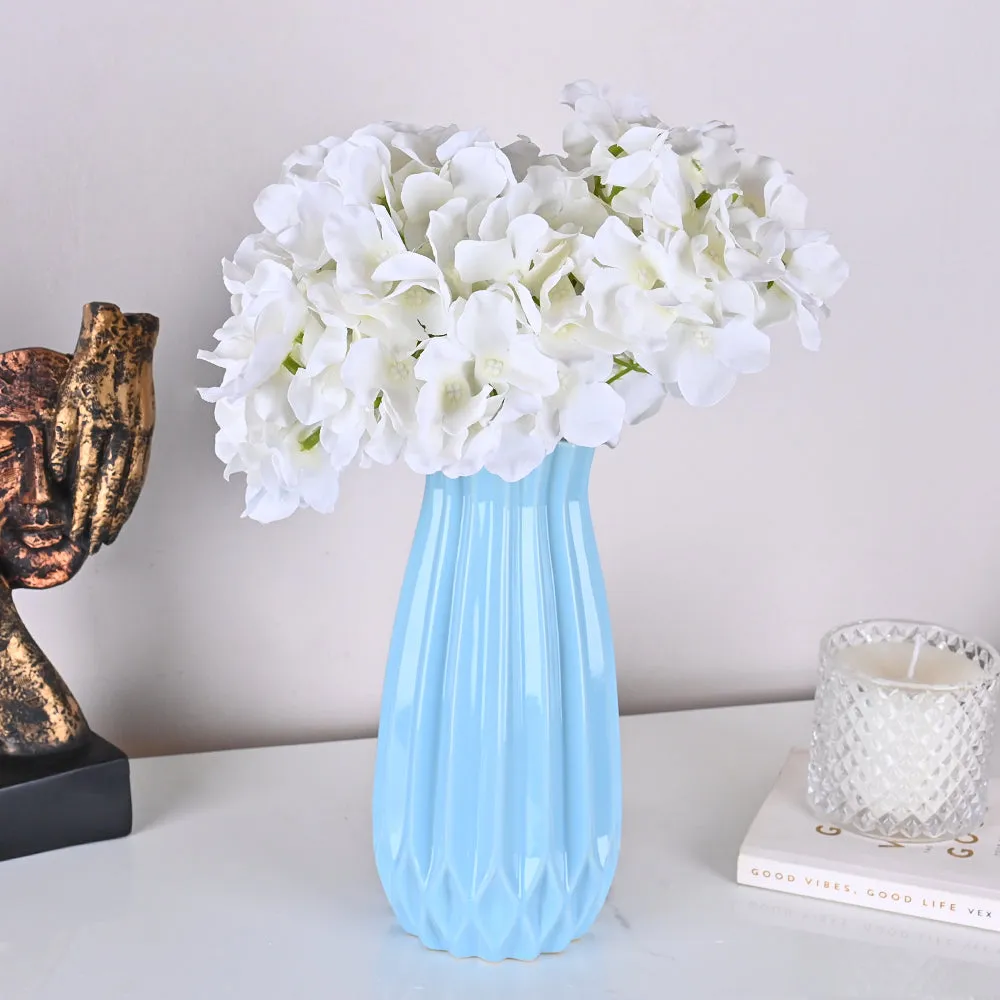 Modern Origami-inspired Premium Peach Ceramic Flower Vase Blue