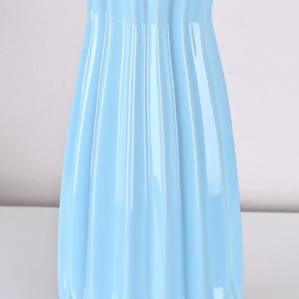 Modern Origami-inspired Premium Peach Ceramic Flower Vase Blue