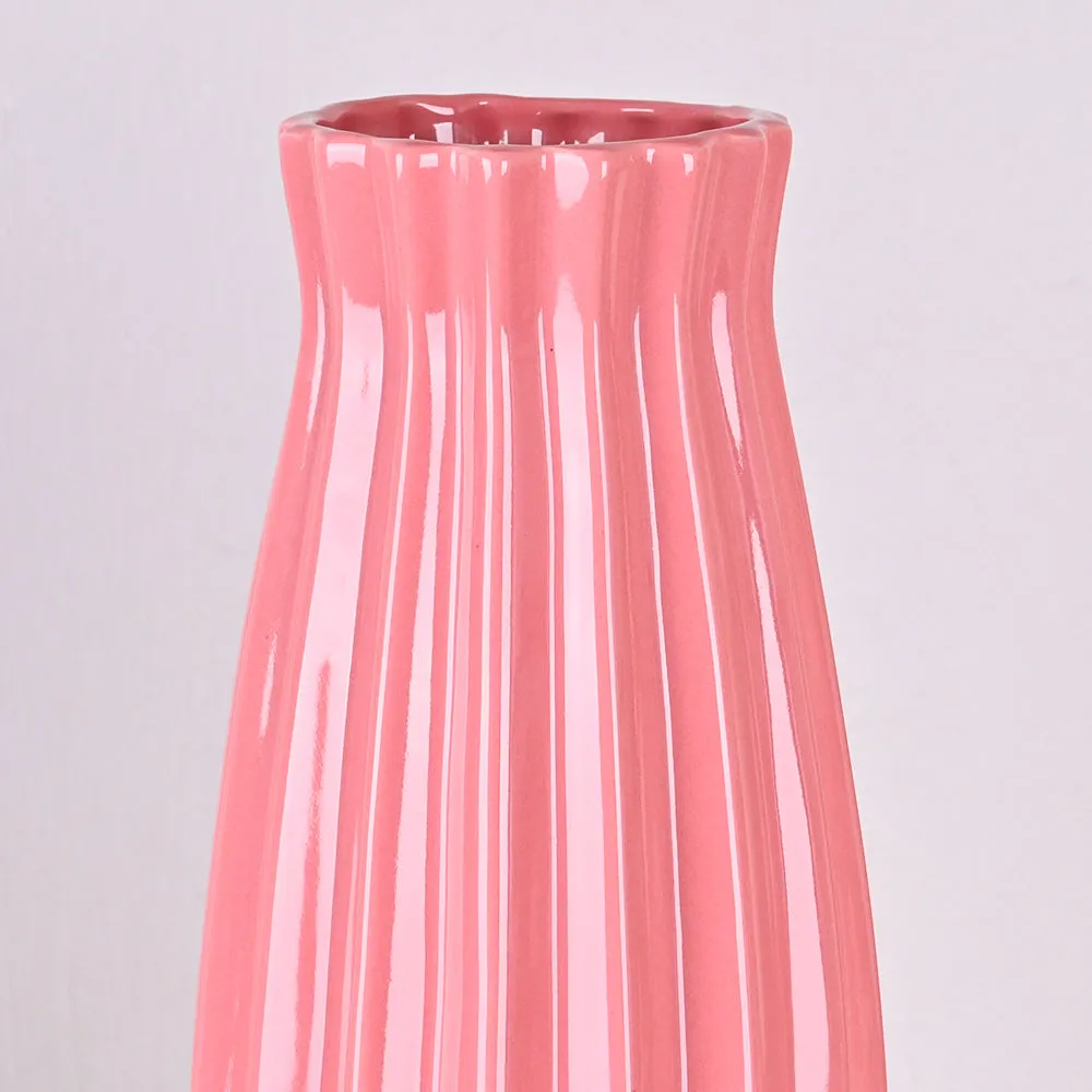 Modern Origami-inspired Premium Peach Ceramic Flower Vase Blue