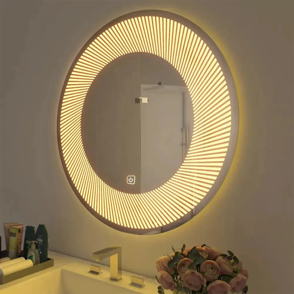Modern Semi-Spiral LED Bathroom Mirror