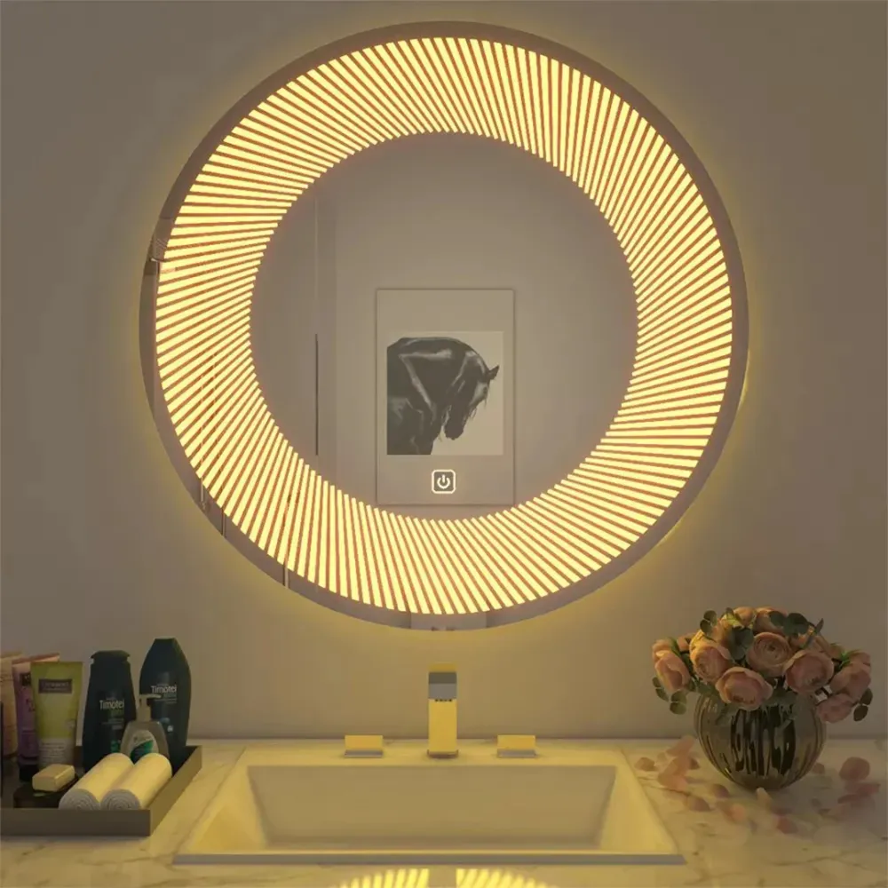 Modern Semi-Spiral LED Bathroom Mirror