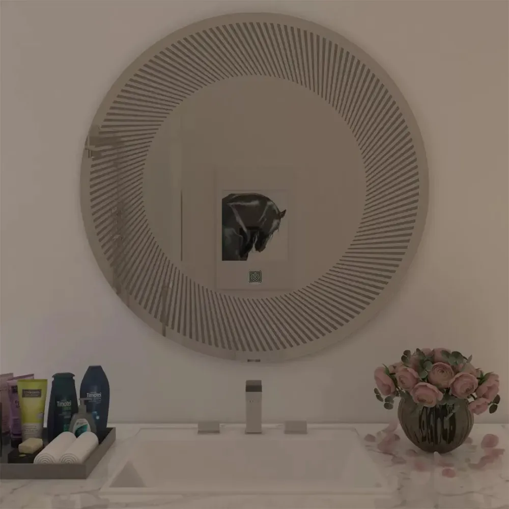 Modern Semi-Spiral LED Bathroom Mirror
