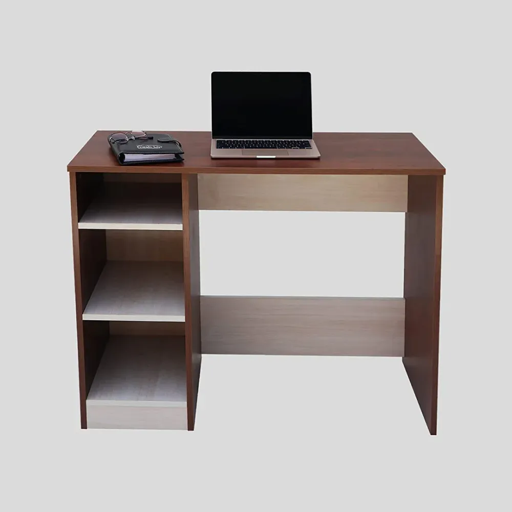 WallMantra Modern Study Table with Walnut Finish