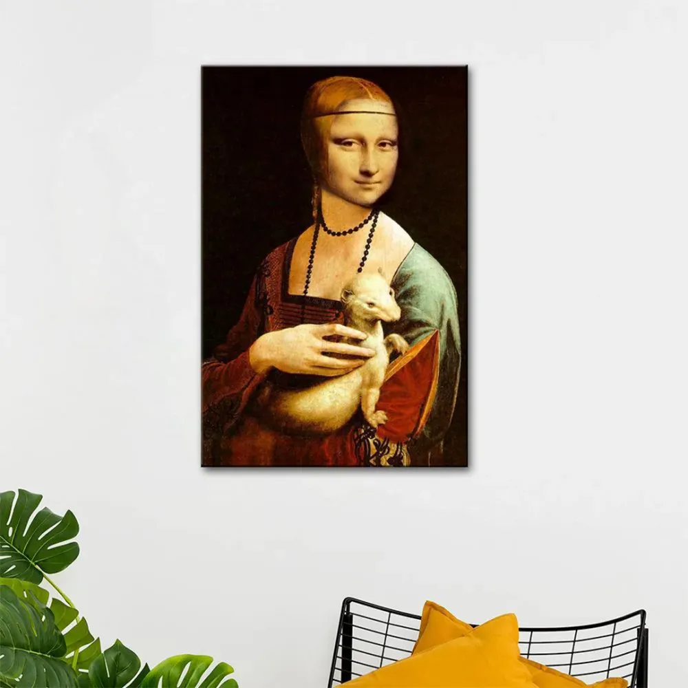 Monalisa Beautiful Painting /  Canvas Print  Stretched on Wood Bars 61 x 41cm