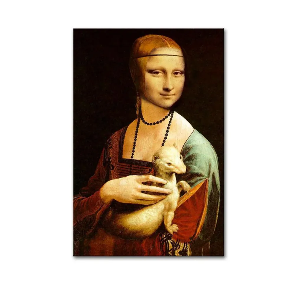 Monalisa Beautiful Painting /  Canvas Print  Stretched on Wood Bars 61 x 41cm