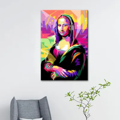 Monalisa Pop Art Painting /  Canvas Print  Stretched on Wood Bars 61 x 41cm