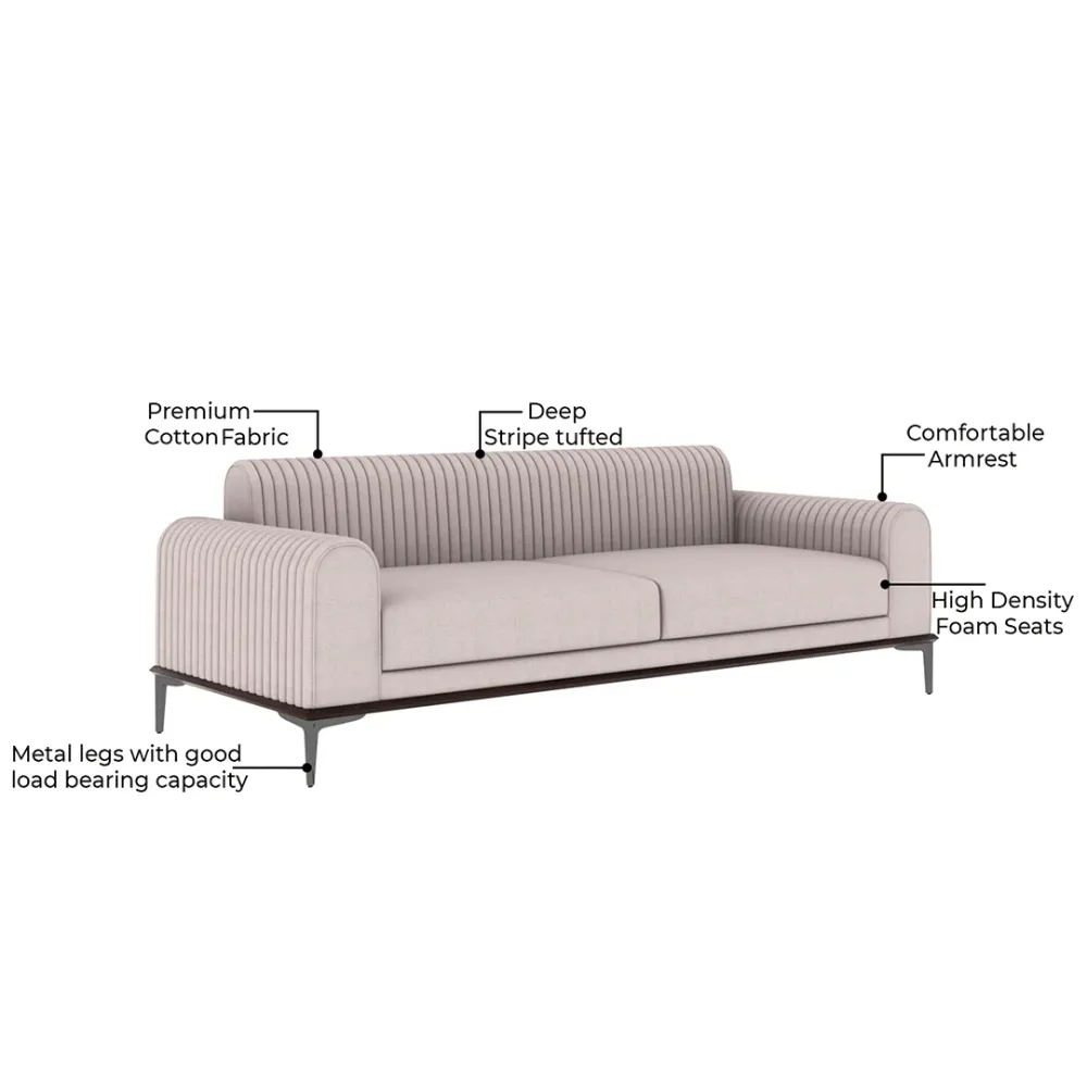 WallMantra Morden 3 seater sofa in Jade Ivory