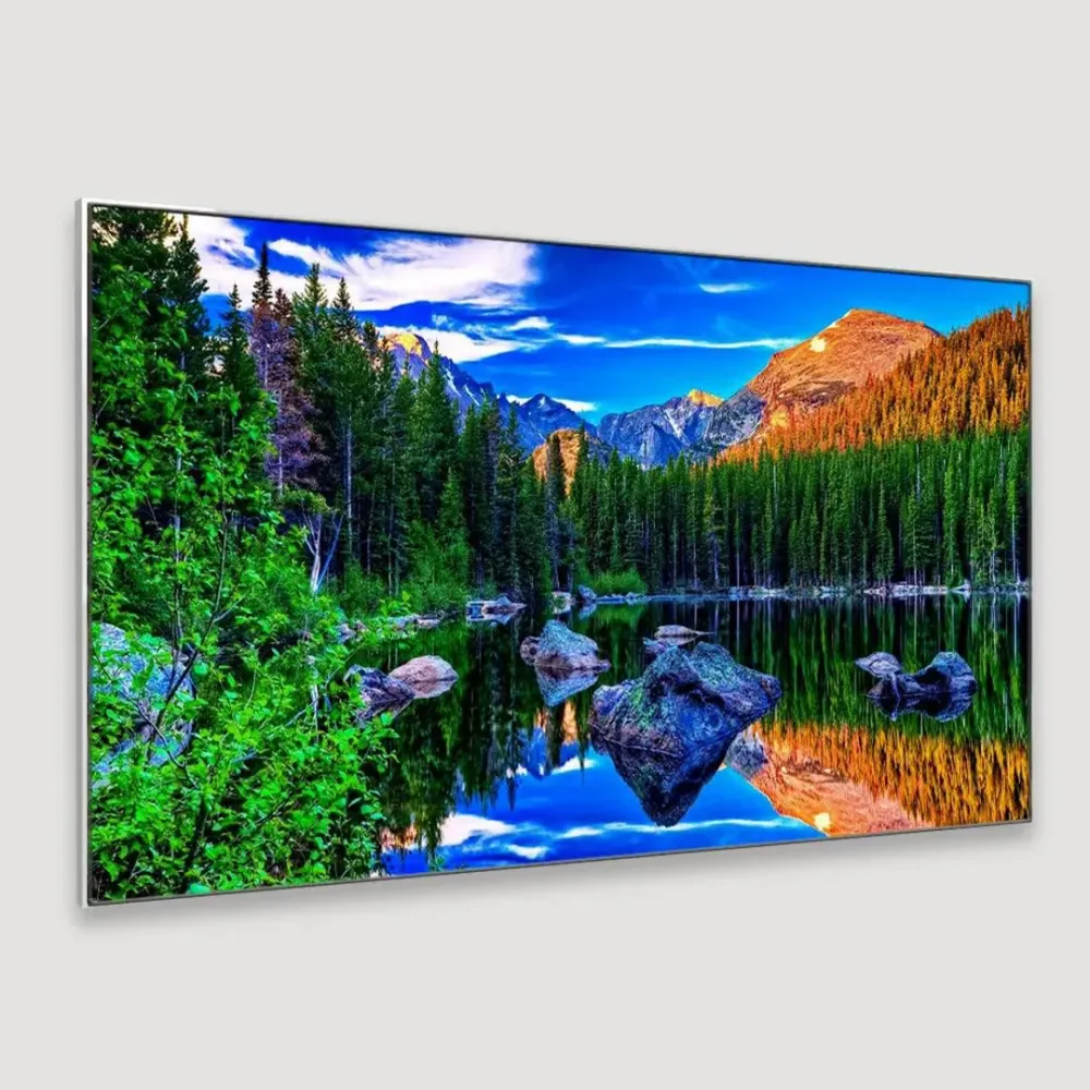 Mountain Natural Scenery Canvas  Wall Hanging Wide Format With Frame