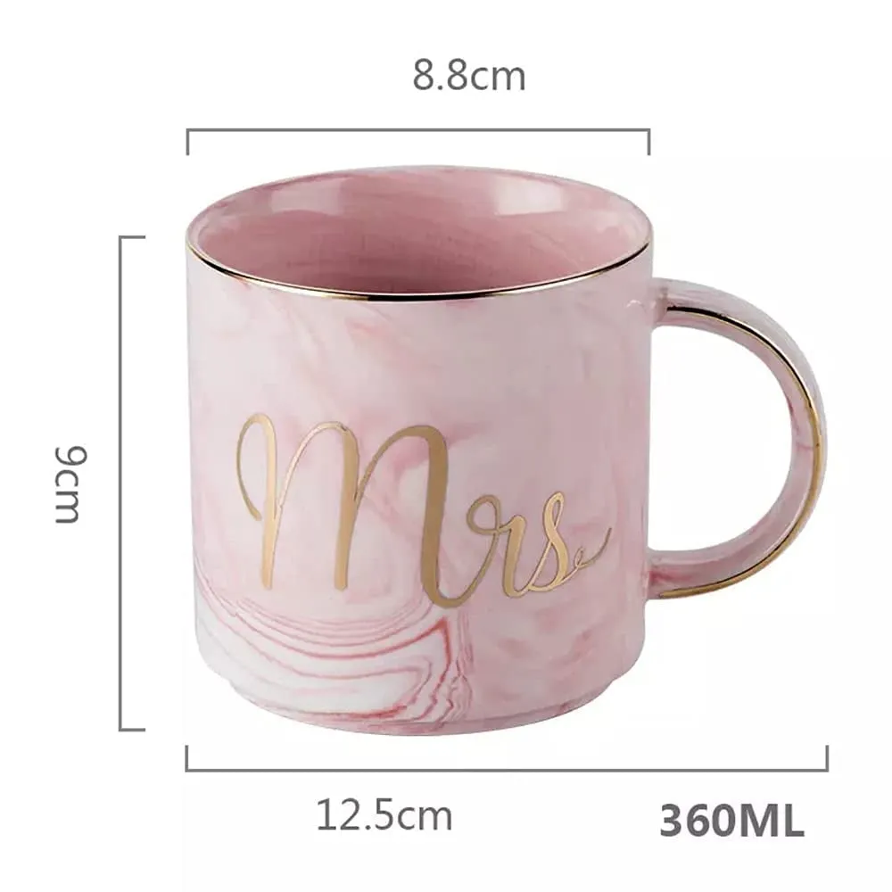 "Mr &amp; Mrs" Couple Coffee Mug Set of 2