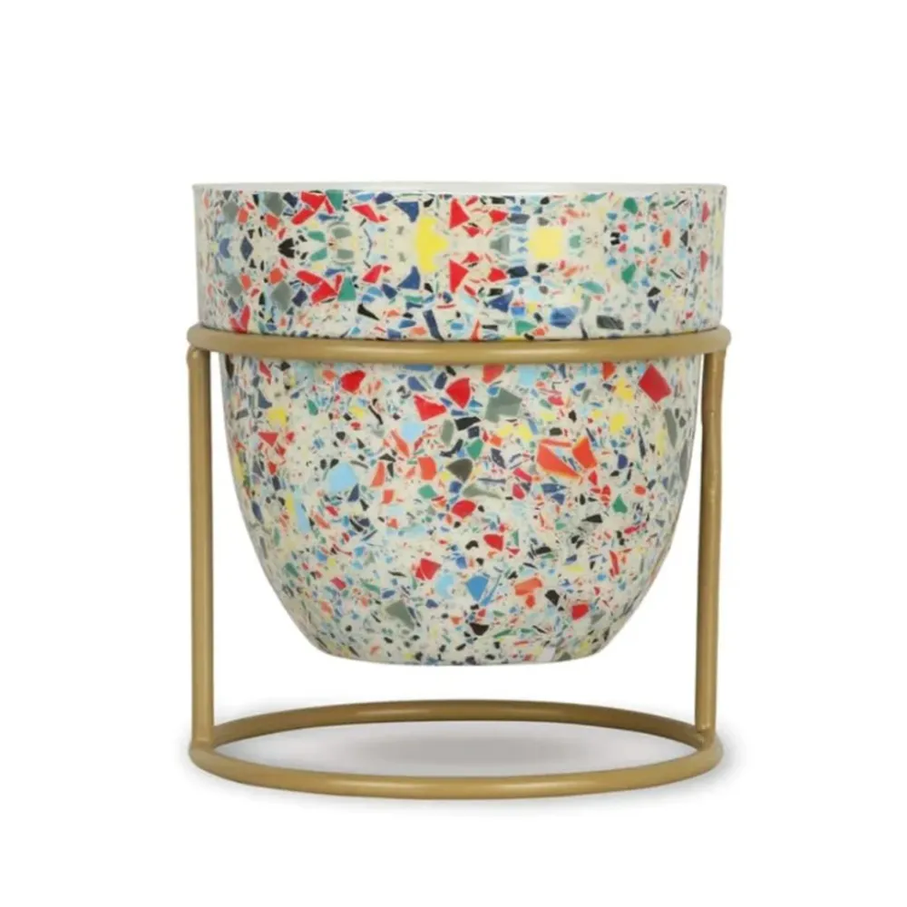 Multicolor Desktop Meena Planter with Stand