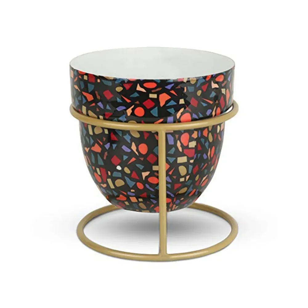 Multicolor Metal Flora Desktop Planter with Stand