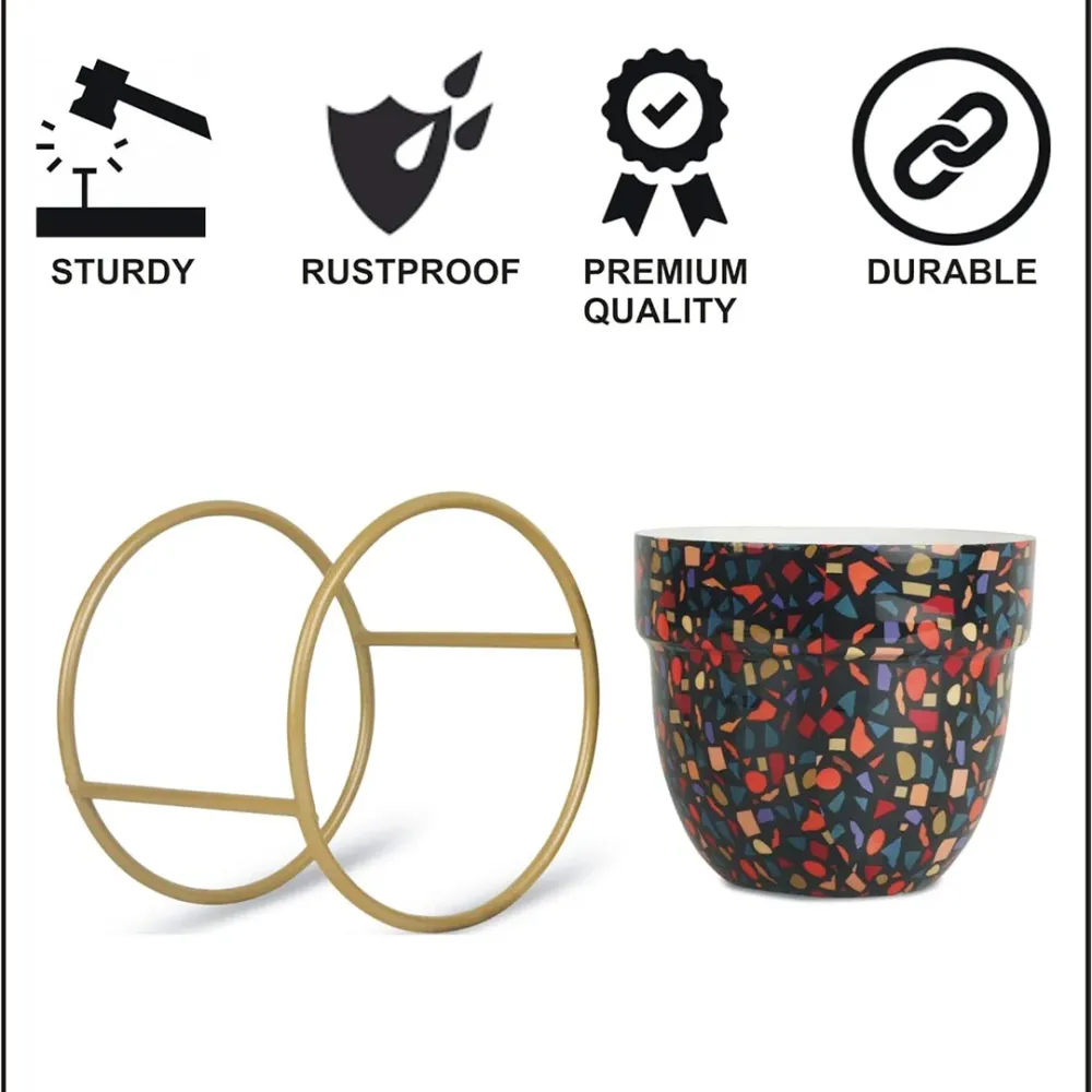Multicolor Metal Flora Desktop Planter with Stand