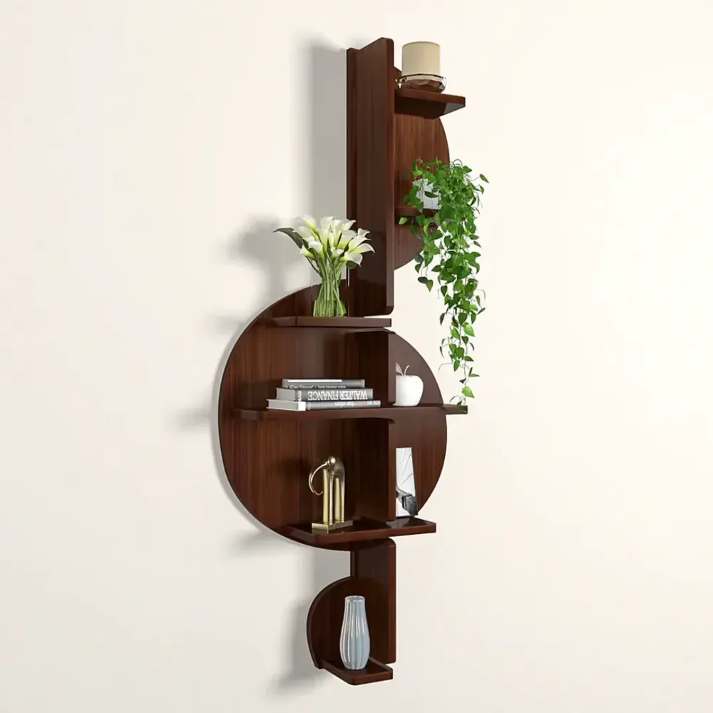 Music Note Backlit Wood Wall Shelf / Book Shelf / Night Light, Walnut Finish Regular ( 13 inches x 32 inches )