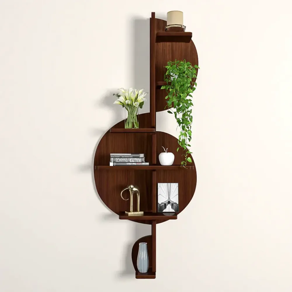 Music Note Backlit Wood Wall Shelf / Book Shelf / Night Light, Walnut Finish Regular ( 13 inches x 32 inches )