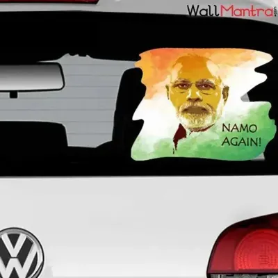 Namo Again Narendra Modi DIY Vinyl Car Sticker for Back Glass