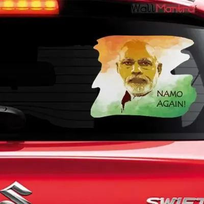 Set of 2 Mera PM Mera Abhiman Narendra Modi Car Sticker/Self Adhesive Peel and Stick DIY Vinyl Car Graphics/Fits All Cars / 30 cm x 24 cm