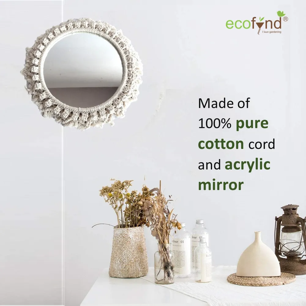 Narrow Fringed Designer Handwoven Designer Boho Mirror