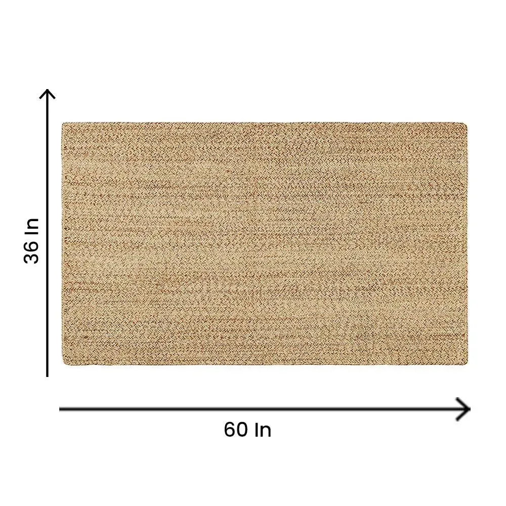 Natural Beige Traditional Handwoven Area Rug (3 x 5) ft