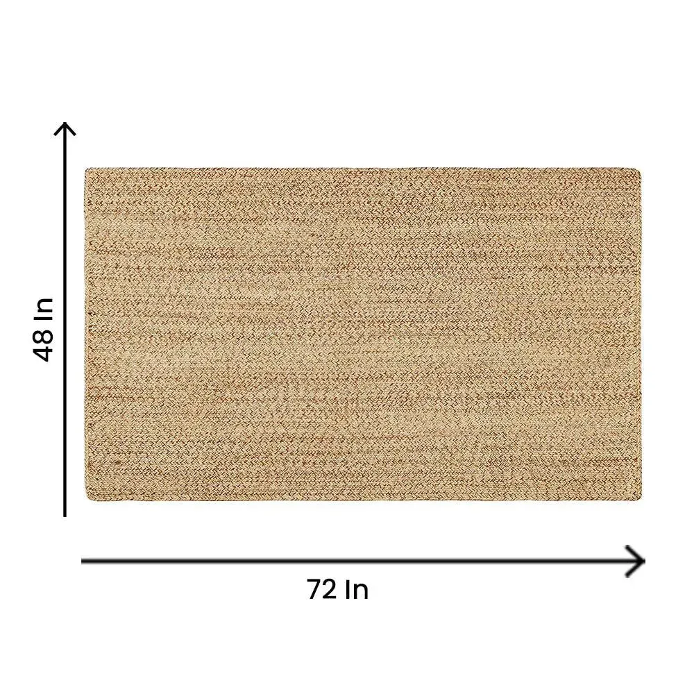 Natural Beige Traditional Handwoven Area Rug (4 x 6) ft