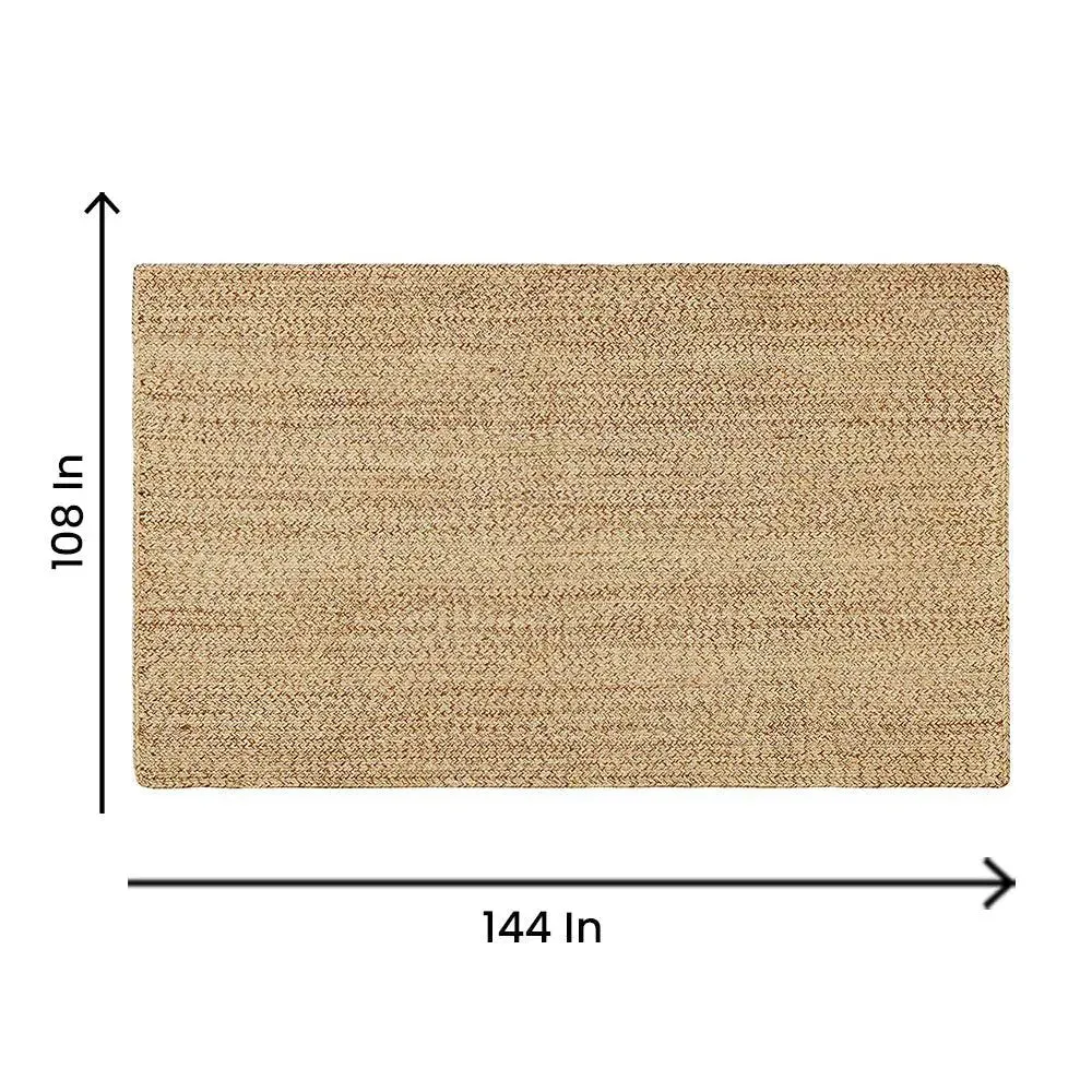 Natural Beige Traditional Handwoven Area Rug (9 x 12) ft
