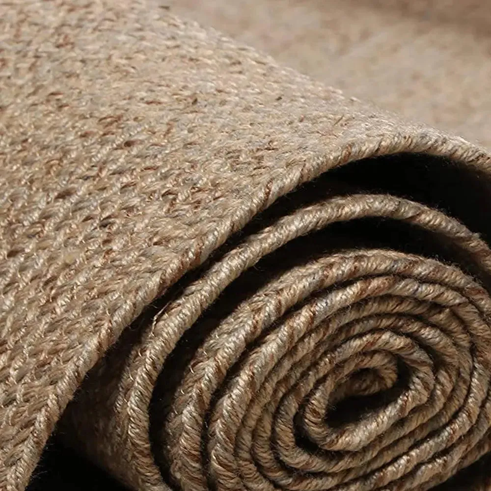 Natural Beige Traditional Handwoven Area Rug (9 x 12) ft