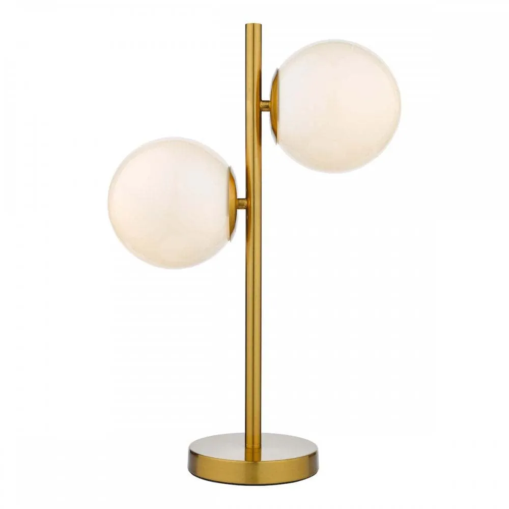 Natural Brass & Opal Glass Table Lamp Single Piece