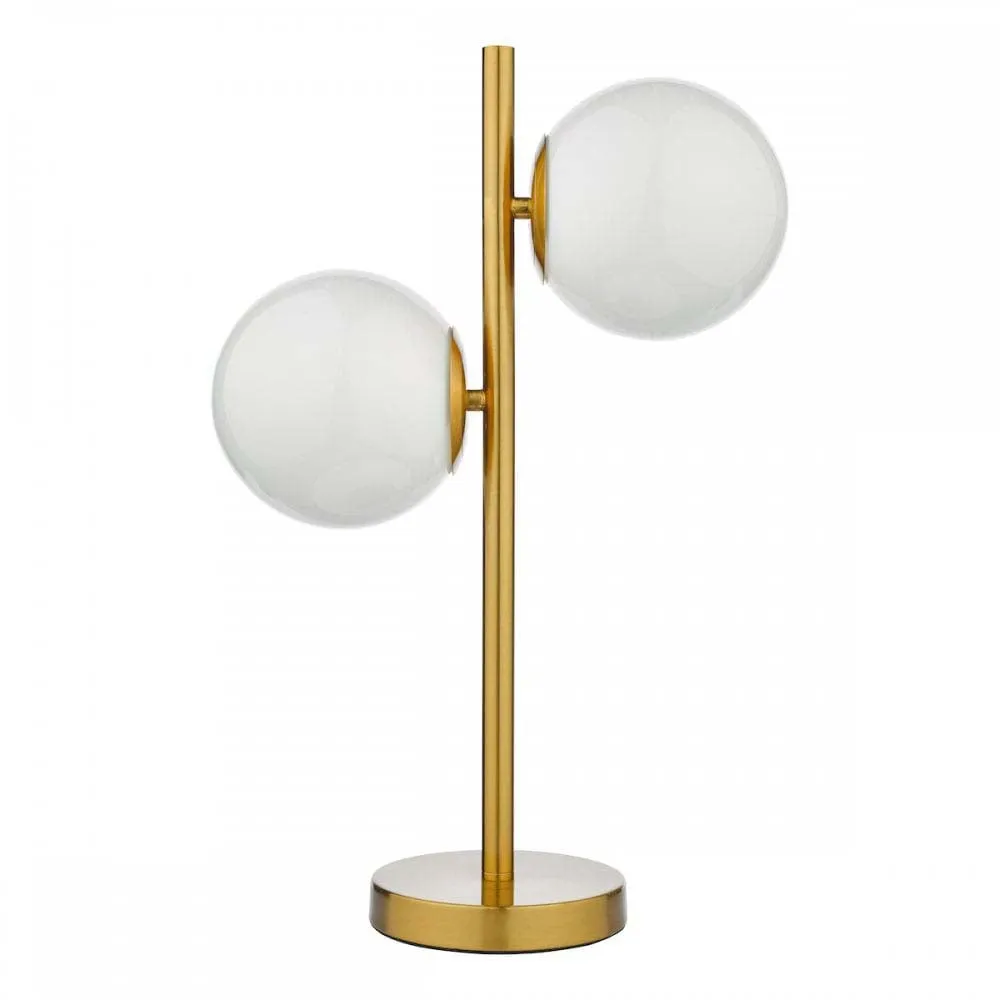 Natural Brass & Opal Glass Table Lamp Single Piece