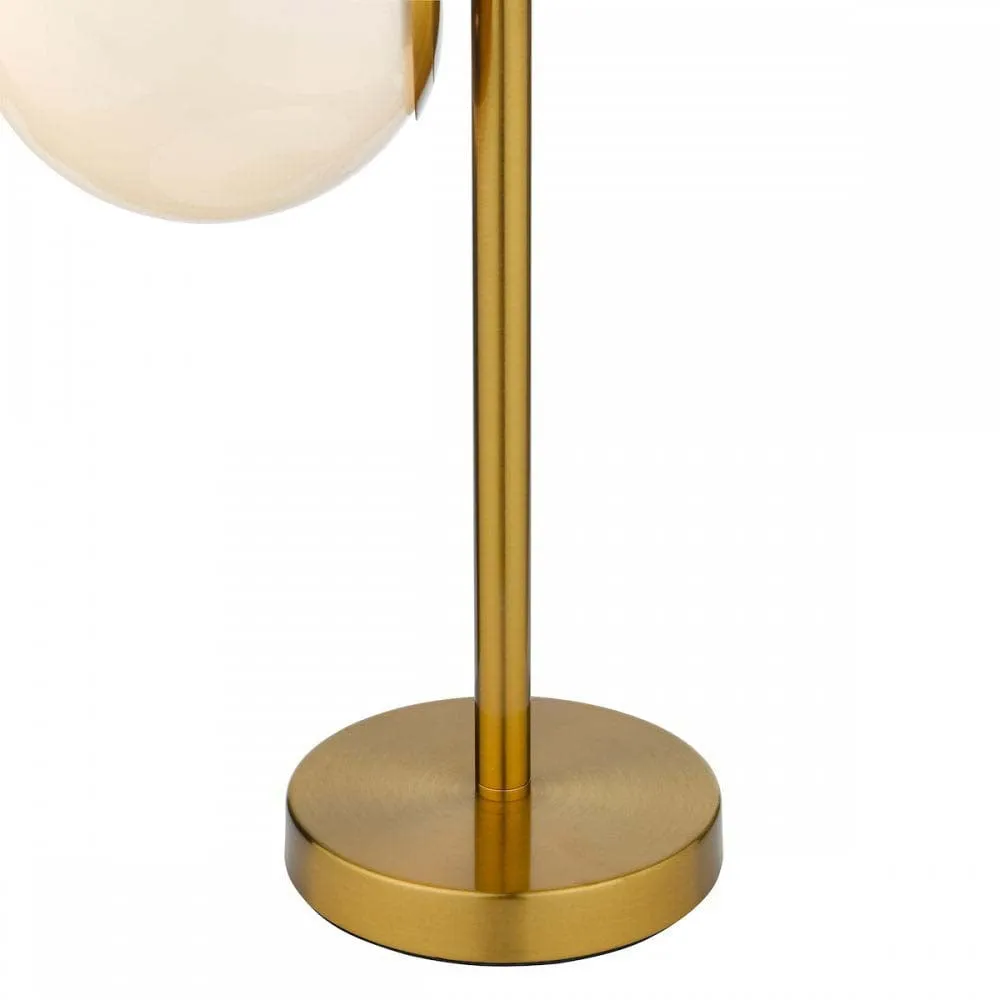 Natural Brass & Opal Glass Table Lamp Single Piece