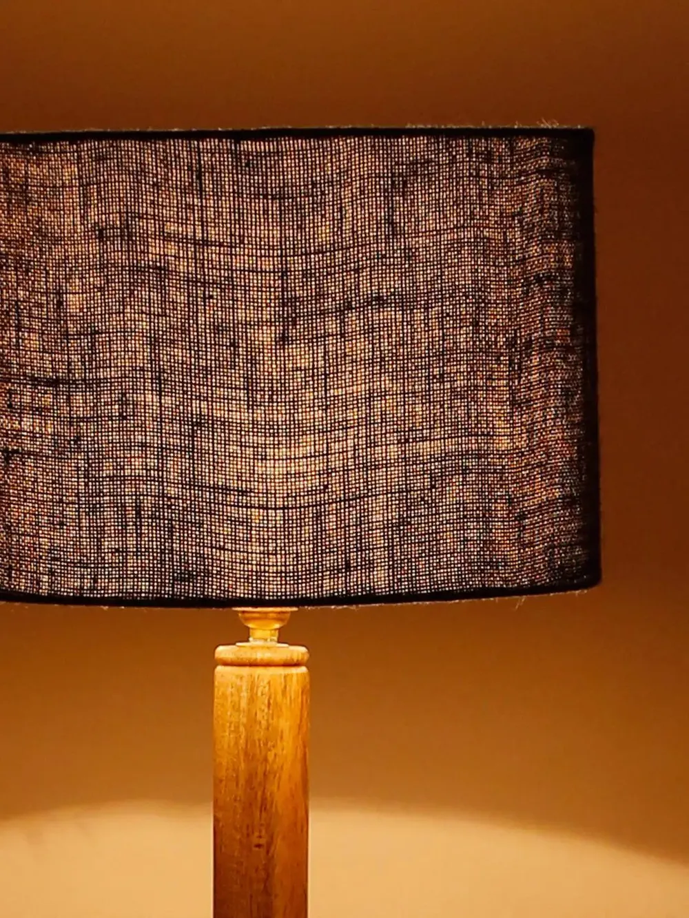 Natural Wood Dual Table Floor Lamp With Jute Shade Pink