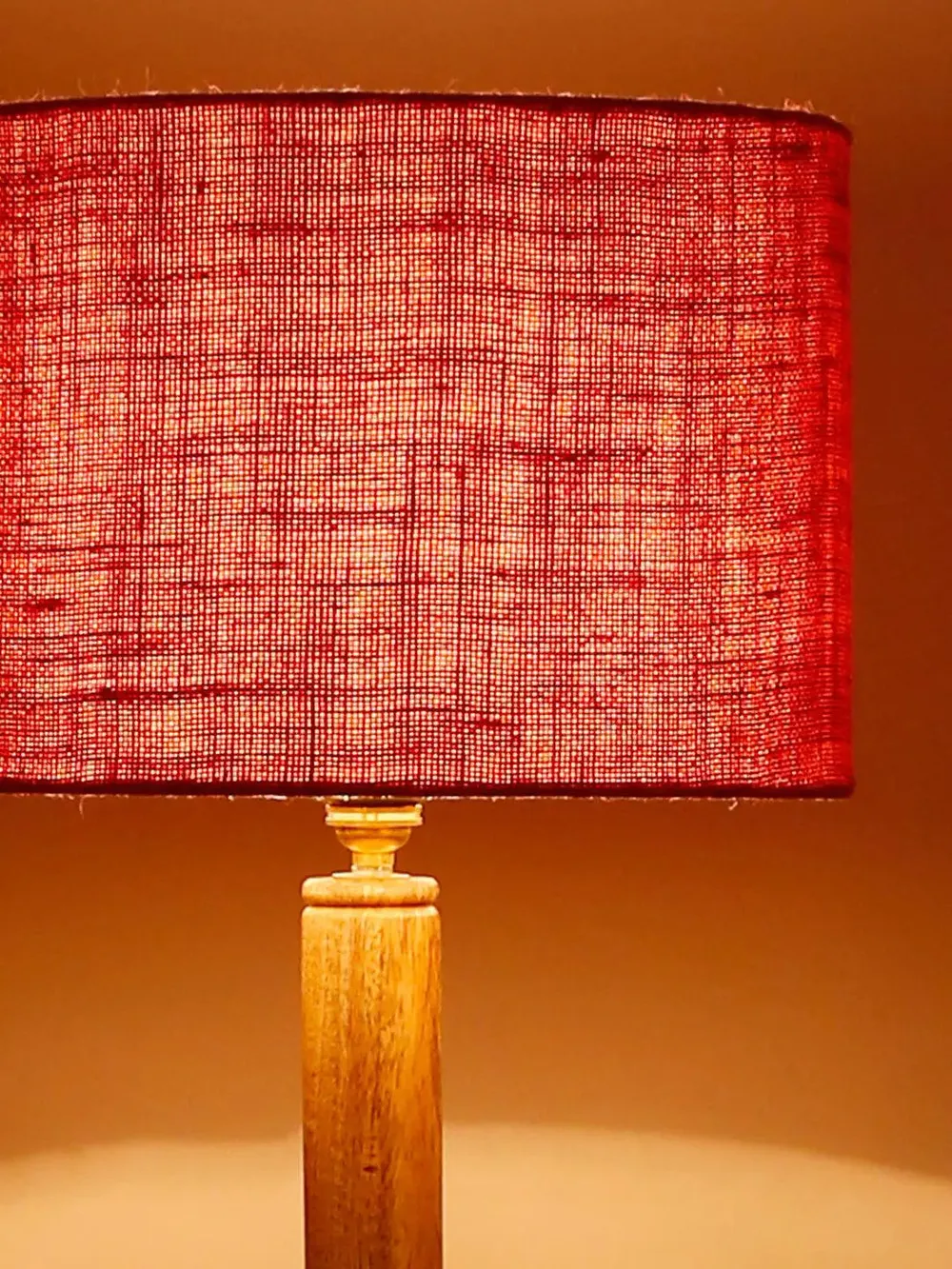 Natural Wood Dual Table Floor Lamp With Jute Shade Pink