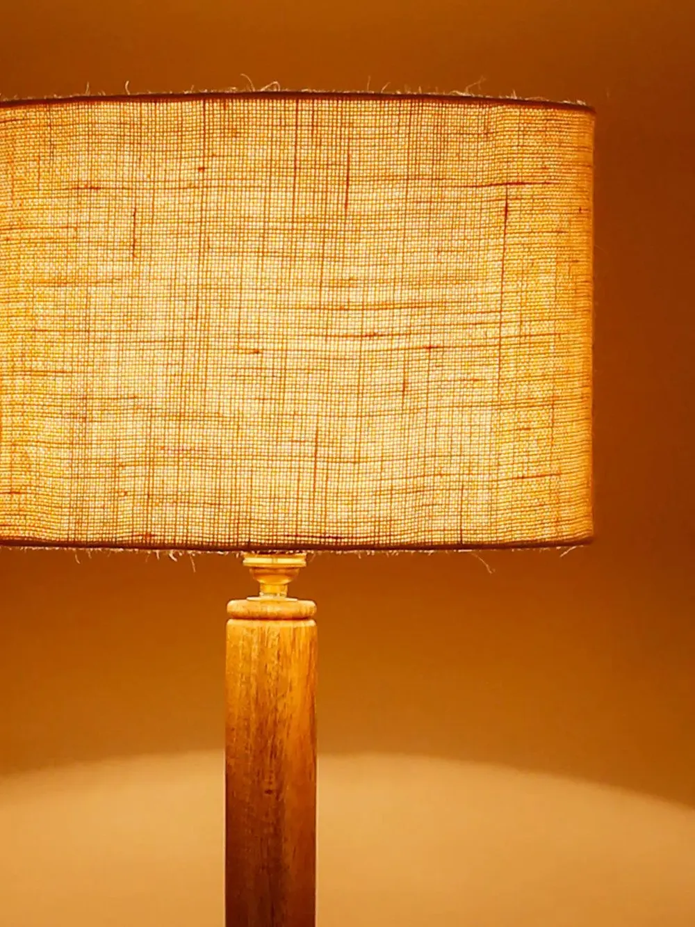 Natural Wood Dual Table Floor Lamp With Jute Shade Pink