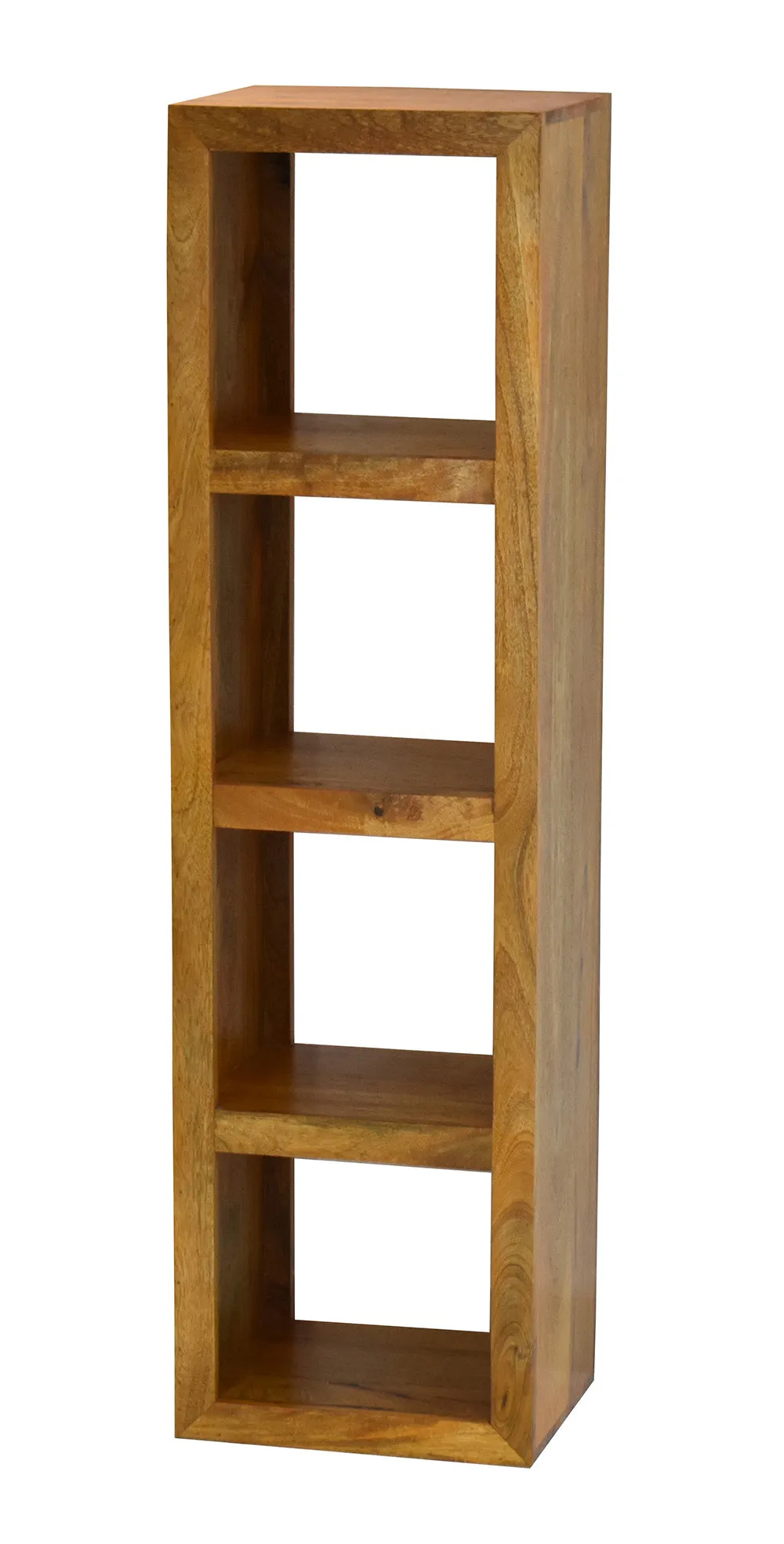 Natural Wood Multipurpose Four Compartment Floor Bookshelf