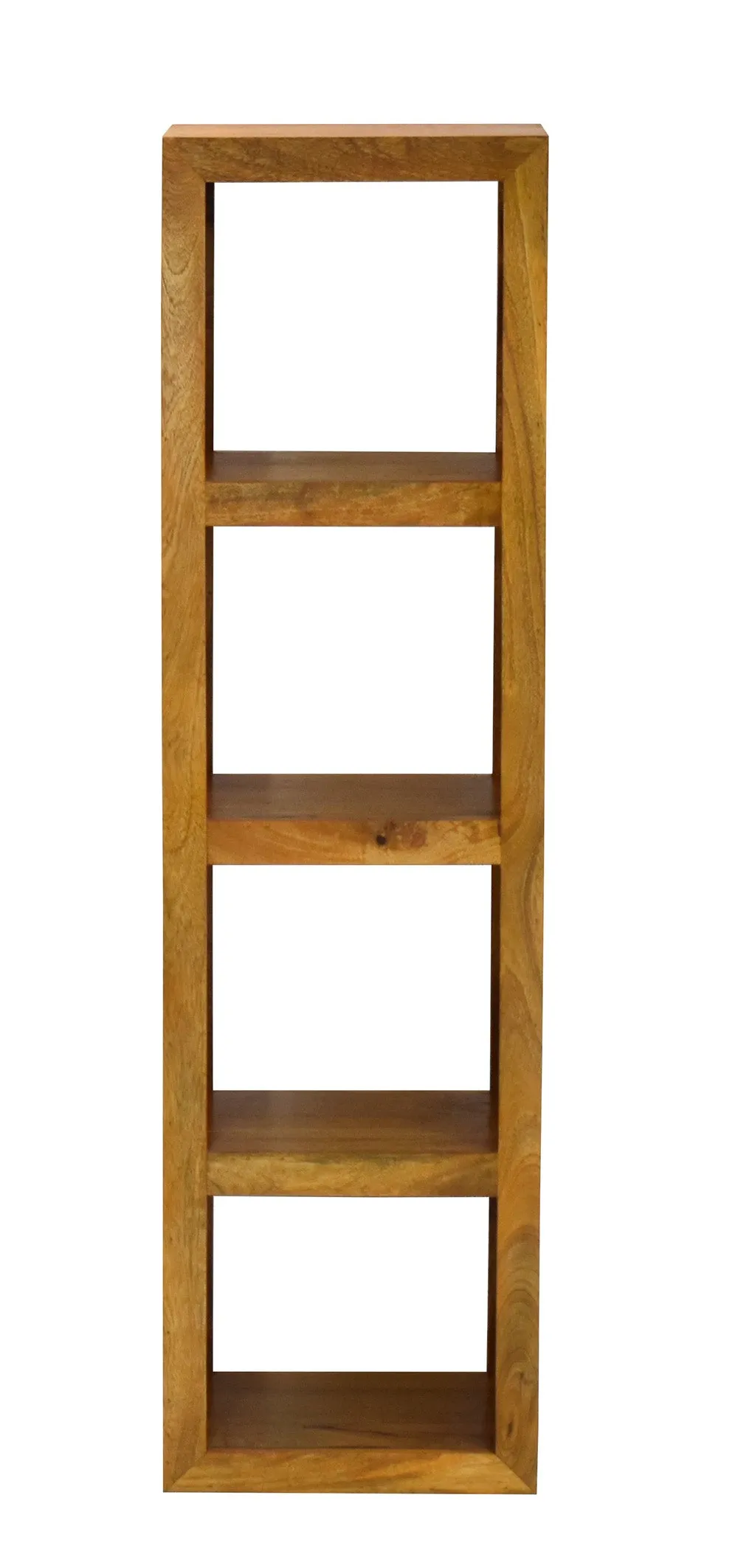 Natural Wood Multipurpose Four Compartment Floor Bookshelf